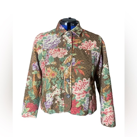 Coldwater Creek Jackets & Blazers - Coldweather Creek Vintage Floral Brown Blazer